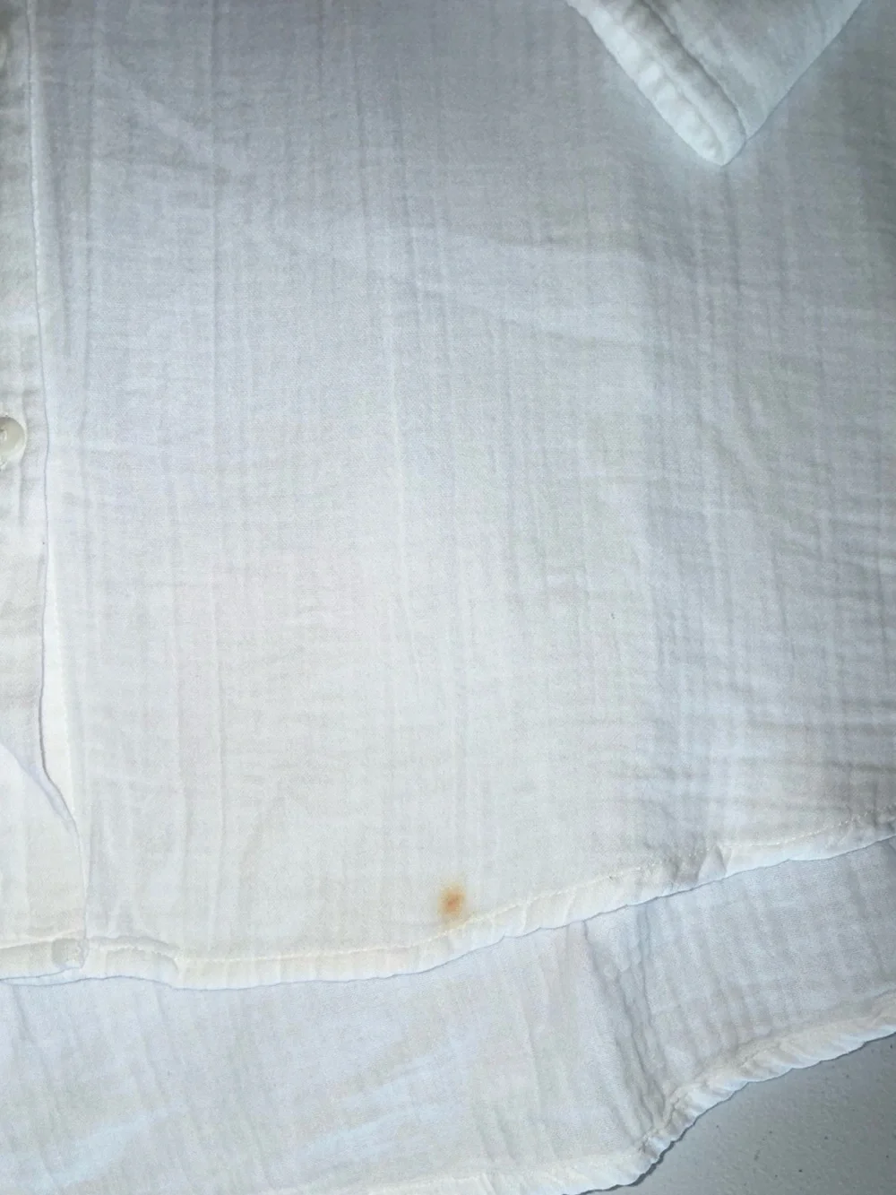 Cotton Gauze Button Down Shirt XL White Long Sleeve Lightweight - Picture 10 of 15